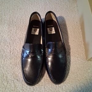 New Bruno Magli Men's Keene Black Leather Slip-Ons